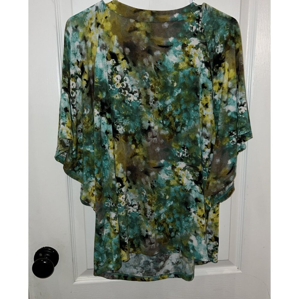 Alfani‎ woman beaded green short sleeve top size 0 X - Picture 5 of 8